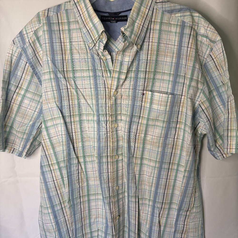 Tommy Hilfiger Men's Dress Shirt 100% Cotton-Size XL
